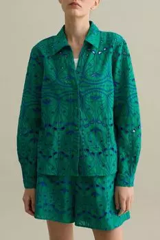 Рубашка хлопковая c шитьем Piombo