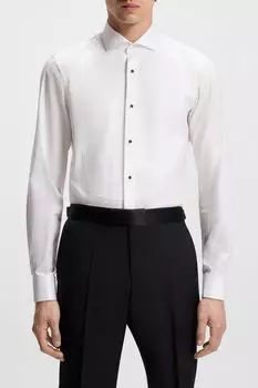 Рубашка хлопковая облегающего кроя BOSS