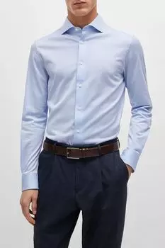 Рубашка хлопковая облегающего кроя BOSS