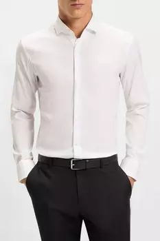 Рубашка хлопковая облегающего кроя BOSS