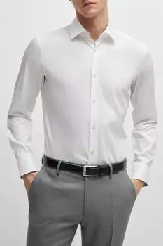 Рубашка хлопковая облегающего кроя BOSS