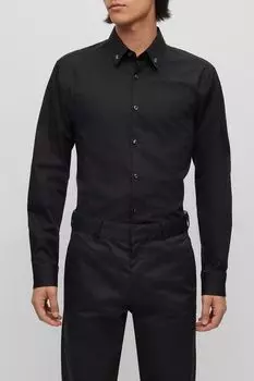 Рубашка хлопковая облегающего кроя HUGO