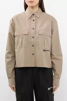 Рубашка хлопковая прямого кроя Karl Lagerfeld Jeans