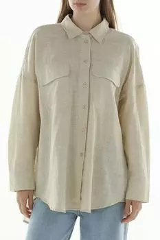 Рубашка хлопковая с карманами и вырезами по бокам Loft