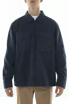 Рубашка хлопковая с карманом свободного кроя BOSS