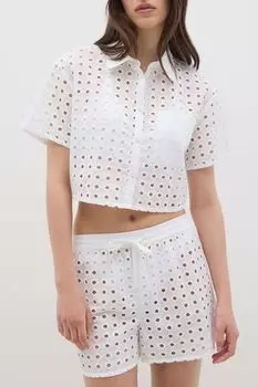 Рубашка хлопковая с коротким рукавом ажурная OVS