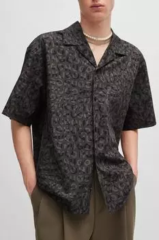 Рубашка хлопковая с коротким рукавом HUGO