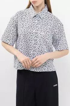 Рубашка хлопковая с коротким рукавом и принтом Guess Jeans