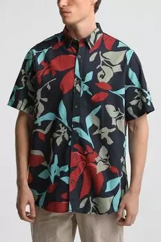 Рубашка хлопковая с коротким рукавом и принтом LERROS