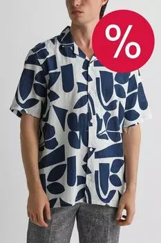 Рубашка хлопковая с коротким рукавом с принтом Casual Friday