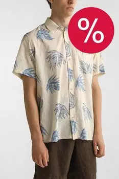 Рубашка хлопковая с коротким рукавом с принтом Blend