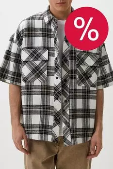 Рубашка хлопковая с коротким рукавом в клетку The Couture Club