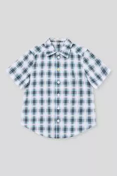 Рубашка хлопковая с коротким рукавом в клетку Choupette