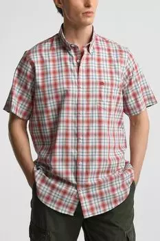 Рубашка хлопковая с коротким рукавом в клетку LERROS