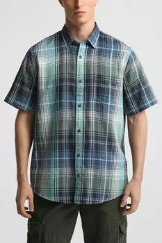 Рубашка хлопковая с коротким рукавом в клетку LERROS