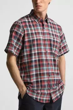 Рубашка хлопковая с коротким рукавом в клетку LERROS