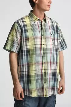 Рубашка хлопковая с коротким рукавом в клетку LERROS