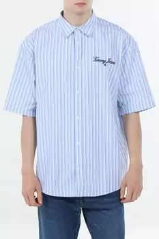 Рубашка хлопковая с коротким рукавом в полоску Tommy Jeans