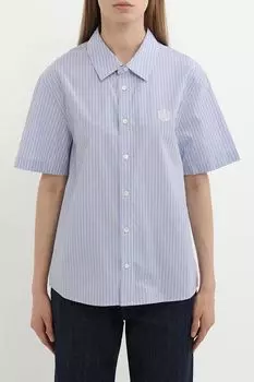 Рубашка хлопковая с коротким рукавом в полоску Dunst
