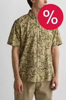 Рубашка хлопковая с коротким рукавов с принтом Casual Friday