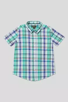 Рубашка хлопковая с коротким рукавов в клетку OVS