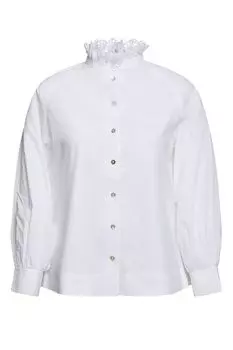 Рубашка хлопковая с кружевом на воротнике RICH&ROYAL