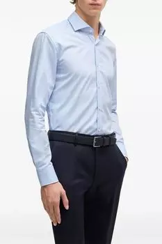 Рубашка хлопковая с мелким принтом BOSS