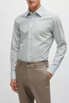 Рубашка хлопковая с мелким принтом BOSS