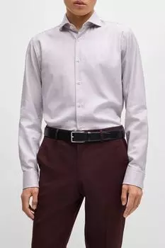 Рубашка хлопковая с мелким принтом BOSS