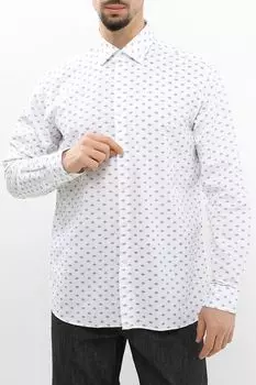 Рубашка хлопковая с мелким принтом HUGO