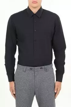 Рубашка хлопковая с мелким принтом Karl Lagerfeld