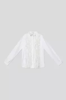 Рубашка хлопковая с отделкой из кружева Choupette