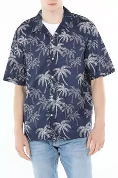 Рубашка хлопковая с отложным воротником и принтом Piombo