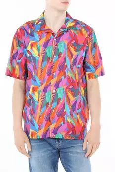 Рубашка хлопковая с отложным воротником и принтом Piombo