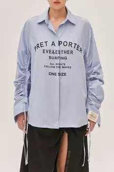 Рубашка хлопковая с принтом Be Authentic EVE&ESTHER