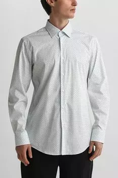 Рубашка хлопковая с принтом BOSS