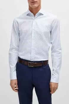 Рубашка хлопковая с принтом BOSS