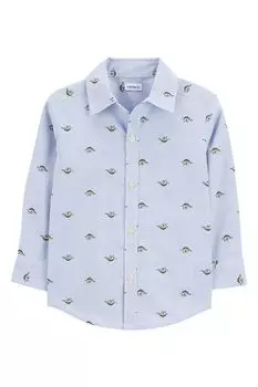 Рубашка хлопковая с принтом Carter's