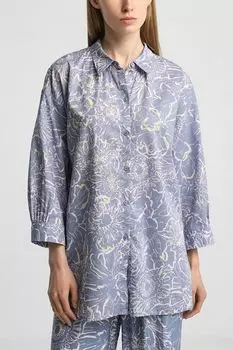 Рубашка хлопковая с принтом Comma