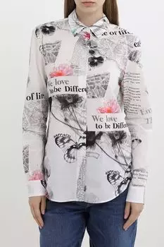 Рубашка хлопковая с принтом Desigual
