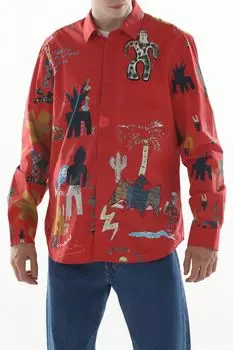 Рубашка хлопковая с принтом Desigual