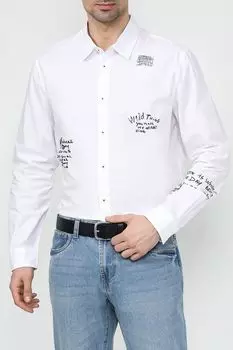 Рубашка хлопковая с принтом Desigual