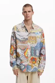 Рубашка хлопковая с принтом Desigual