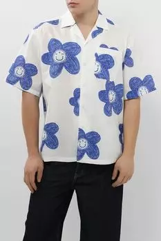 Рубашка хлопковая с принтом HUGO BLUE