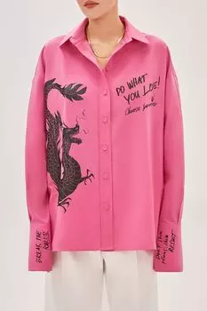 Рубашка хлопковая с принтом Make it happen EVE&ESTHER