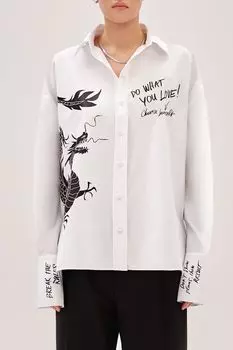 Рубашка хлопковая с принтом Make it happen EVE&ESTHER