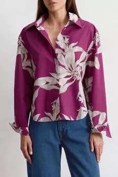 Рубашка хлопковая с принтом Marc O'Polo