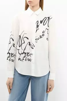 Рубашка хлопковая с принтом в виде рукописных букв Desigual