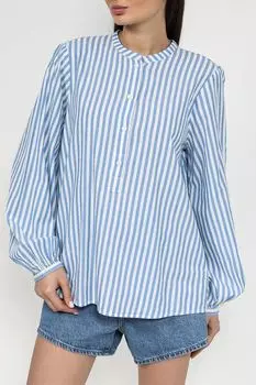 Рубашка хлопковая с пышными рукавами в полоску Marc O'Polo Denim