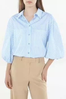 Рубашка хлопковая с пышными рукавами в полоску SABRINA SCALA